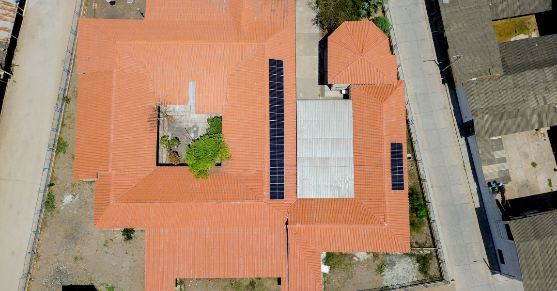 View of the photovoltaic installation from bird's eye view